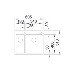 Zlewozmywak Blanco CLARON-STYLE 340/180-IF/A 522 248