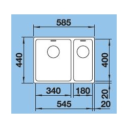 Zlewozmywak Blanco ANDANO 340/180-IF b/aut. lewy 522 975