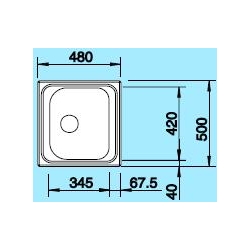 Zlewozmywak Blanco TIPO 45 stal szlachetna matowa 525 320