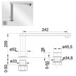 Bateria Blanco ELOS CONTROL stal polerowana podokienna