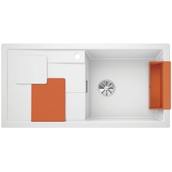 Zlewozmywak BLANCO SITY XL 6 S BIAŁY PRAWA, INFINO, Z AKCESORIAMI ORANGE 525 059