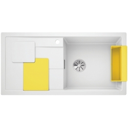 Zlewozmywak BLANCO SITY XL 6 S BIAŁY PRAWA, INFINO, Z AKCESORIAMI LEMON 525 055