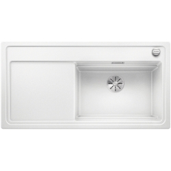 Zlewozmywak Blanco ZENAR XL 6S-F Steamer System Plus PRAWY z deską szklaną, z korkiem InFino i korkiem aut BIAŁY 524 101