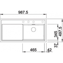 Zlewozmywak Blanco ZENAR XL 6S-F Steamer System Plus PRAWY komora z deską szklaną, z korkiem InFino i korkiem aut PRAWY ANTRACYT 524 098