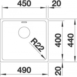 Zlewozmywak Blanco ANDANO 450-U z korkiem automatycznym InFino 522 964