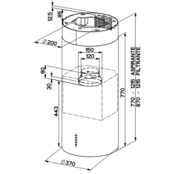 Okap Faber CYLINDRA ISOLA GLOSS PLUS EV8+ WH37 BIAŁY 335.0492.563