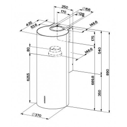 Okap Faber CYLINDRA GLOSS PLUS EV8 BIAŁY 335.0492.565
