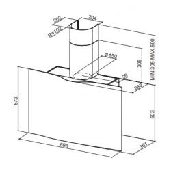 Okap przyścienny FABER VEIL WH MATT 90 110.0324.952