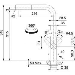 Bateria FRANKE MYTHOS PULL-OUT STAL SZLACHETNA 115.0547.853