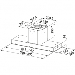 Okap podszafkowy FRANKE MYTHOS FMY 908 BI BK 110.0456.724
