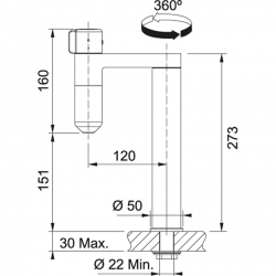 Bateria kuchenna/system filtracji kapsułkowej Vital FRANKE Vital S Chrom/gun metal 120.0621.228