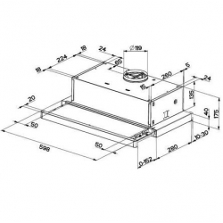 Okap kuchenny teleskopowy Franke FTC 6032 GR/XS 60 cm 110.0435.500