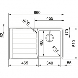 Zlewozmywak Franke Neptune Plus NPX 611 prawa komora 101.0068.360