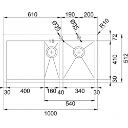 Zlewozmywak Franke Planar PPX 251/651 TL prawa komora 127.0203.468