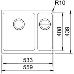 Zlewozmywak podwieszany Franke SIRIUS SID 160 KAMIENNY SZARY 125.0582.208