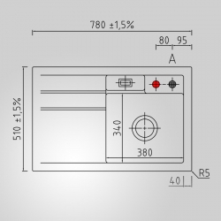 Zlewozmywak Systemceram BELA 78 LEWA KOMORA ALU 50190176