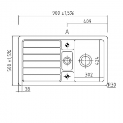 Zlewozmywak Systemceram DELTA 90 TITAN 50710178