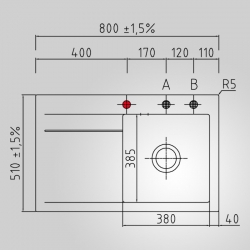 Zlewozmywak Systemceram STEMA 80 LEWA KOMORA FANGO 50550123