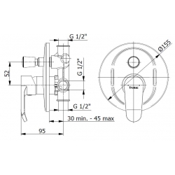 Bateria podtynkowa Fromac Dyva 2950 chrom