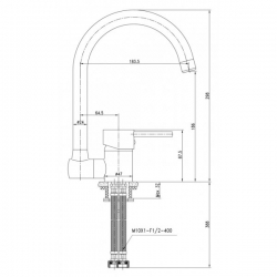 Bateria Deante ASTER BCA 061M chrom podokienna