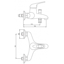 Bateria Deante HAXE BFH 011M chrom WYPRZEDAŻ