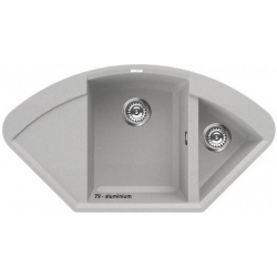 Zlewozmywak Elleci EASY CORNER Bianco Aluminium 79