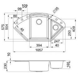Zlewozmywak Elleci EASY CORNER Bianco Aluminium 79