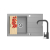 Zlew. SPARTA PLUS LUX (78x48) 1B 1D, szary-beton + Bateria SILVIO
