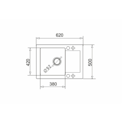 Zlew. MIDO (62x50) 1B 1D volcano + Bateria FLESSI