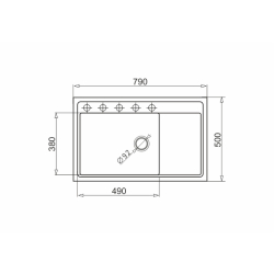 Zlew. CAMEA (79x50) 1B 1D L beż - piaskowy