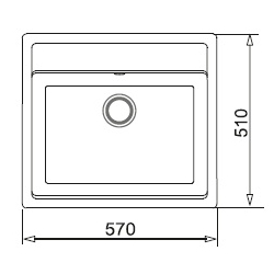 Zlew. ZIRCON (570x510) 1B granit sahara