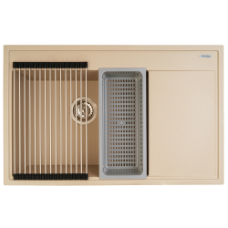 Zlew. CAMEA (79x50) 1B 1D L beż - piaskowy