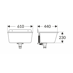 Umywalka ogrodowa Max, szary granit + bateria Ossia