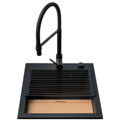 Zlew. SIROS (47x51,5) 1B Black Edition + Bateria SERINA