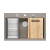 MARC 110 WORKSTATION GraniteQ zlewozmywak 1-komorowy 760*500*220 mm soft taupe + syfon push to open + dozownik stal szcz.+ wkładka ociekowa+ Qmata +de