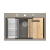 MARC 110 WORKSTATION GraniteQ zlewozmywak 1-komorowy 760*500*220 mm soft taupe + syfon push to open + dozownik stal szcz.+ wkładka ociekowa+ Qmata +de