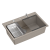 MARC 110 WORKSTATION GraniteQ zlewozmywak 1-komorowy 760*500*220 mm soft taupe + syfon push to open + dozownik stal szcz.+ wkładka ociekowa+ Qmata +de