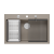 MARC 110 WORKSTATION GraniteQ zlewozmywak 1-komorowy 760*500*220 mm soft taupe + syfon push to open + dozownik stal szcz.+ wkładka ociekowa+ Qmata +de