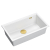 LOGAN 110 GraniteQ zlewozmywak snow white 76x44x23,5 cm 1-komorowy podwieszany z syfonem manualnym złoty