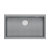 LOGAN 110 GraniteQ zlewozmywak silver stone 76x44x23,5 cm 1-komorowy wpuszczany z syfonem manualnym stal szlachetna