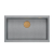 LOGAN 110 GraniteQ zlewozmywak silver stone 76x44x23,5 cm 1-komorowy podwieszany z syfonem manualnym miedziany