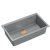 LOGAN 110 GraniteQ zlewozmywak silver stone 76x44x23,5 cm 1-komorowy podwieszany z syfonem manualnym miedziany