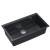 LOGAN 110 GraniteQ zlewozmywak black diamond 76x44x23,5 cm 1-komorowy wpuszczany z syfonem manualnym stal szlachetna