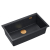 LOGAN 110 GraniteQ zlewozmywak black diamond 76x44x23,5 cm 1-komorowy wpuszczany z syfonem manualnym miedziany