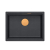LOGAN 100 GraniteQ zlewozmywak black diamond 56x45x21,5 cm 1-komorowy podwieszany z syfonem manualnym miedziany