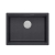 LOGAN 100 GraniteQ zlewozmywak black diamond 56x45x21,5 cm 1-komorowy podwieszany z syfonem manualnym stal szlachetna
