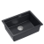 LOGAN 100 GraniteQ zlewozmywak black diamond 56x45x21,5 cm 1-komorowy podwieszany z syfonem manualnym stal szlachetna