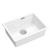 LOGAN 100 GraniteQ zlewozmywak snow white 56x45x21,5 cm 1-komorowy podwieszany z syfonem manualnym stal szlachetna
