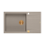 QUADRON EVAN 136 XL GraniteQ zlewozmywak z syfonem Push To Open 1-komorowy z/o (860x500x210; kom. 420x490) soft taupe / elementy miedziane