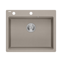 Quadron | KURT 110 | kuchenny zlewozmywak granitowy SOFT TAUPE | wymiary: 59,5 x 50 x 21,5 cm | akcesoria: syfon, dozownik, deska, Qmata, wkładka ocie